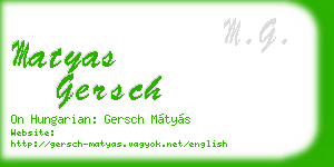 matyas gersch business card